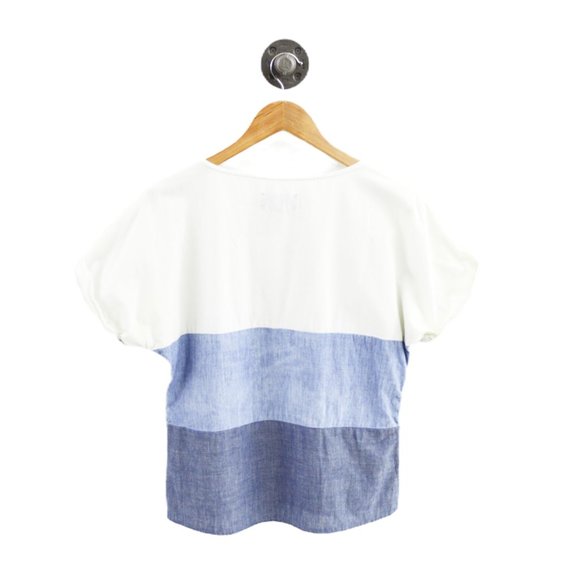 PJK Color Block Chambray Top #206-62 - Picture 3 of 3